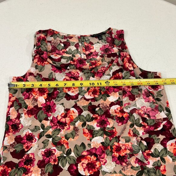 Banana Republic Cascade Ruffle Caramel Lucia Floral Sleeveless Blouse Top Medium - Picture 3 of 8